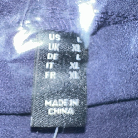 NWT SZ L Attitudes by Renee Reg Global Illusions Crepe Wide Leg Pants NAVY BLUE - Picture 4 of 7